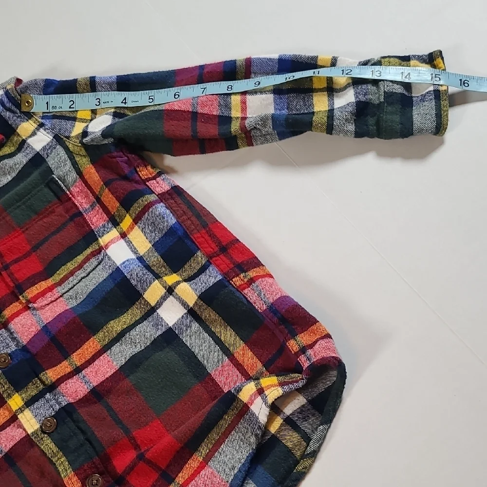 GAP Boys Multicolor Plaid Flanel Button Down Shirt NWOT Size S 6-7